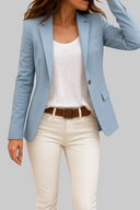 Classic Women's Blazer with Button and Front Pockets