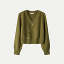 Women’s Merino Wool Cardigan – Premium V-Neck with Asymmetric Buttons