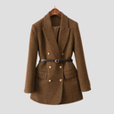 Women’s Double-Breasted Tweed Blazer – Classic Tailored Jacket