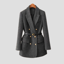 Women’s Double-Breasted Tweed Blazer – Classic Tailored Jacket