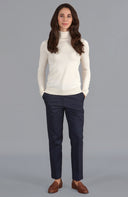 Women's Lightweight Roll Neck Cotton Jumper – Long Sleeve Knit