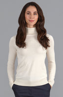 Women's Lightweight Roll Neck Cotton Jumper – Long Sleeve Knit