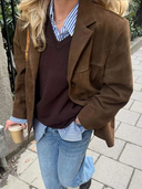 Women’s Oversized Brown Trench Coat – Wide Lapel Autumn/Winter Outerwear