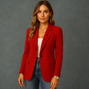 Women’s Fitted Blazer – Tailored Stretch Jacket for Smart-Casual Style