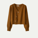 Women’s Merino Wool Cardigan – Premium V-Neck with Asymmetric Buttons