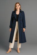 Women’s Double-Breasted Trench Coat – Belted Waist