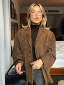 Women’s Oversized Brown Trench Coat – Wide Lapel Autumn/Winter Outerwear