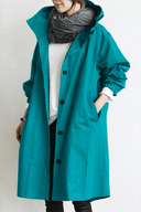 Women’s Waterproof Trench Coat with Hood – Stylish Rain Jacket