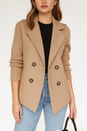 Women's Elegant Blazer with Knit Sleeves
