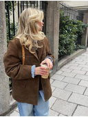 Women’s Oversized Brown Trench Coat – Wide Lapel Autumn/Winter Outerwear