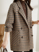 Women’s Checkered Jacket – Classic Checked Pattern Casual Coat