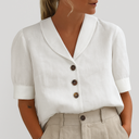 Women's Cotton and Linen T-Shirt – Trendy Casual Style