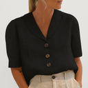 Women's Cotton and Linen T-Shirt – Trendy Casual Style