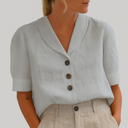 Women's Cotton and Linen T-Shirt – Trendy Casual Style