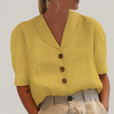 Women's Cotton and Linen T-Shirt – Trendy Casual Style