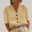 Women's Cotton and Linen T-Shirt – Trendy Casual Style