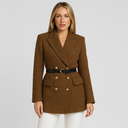 Women’s Double-Breasted Tweed Blazer – Classic Tailored Jacket