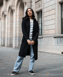 Women’s Breton Sweater – Ivory & Denim Blue Striped Knit