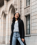 Women’s Breton Sweater – Ivory & Denim Blue Striped Knit