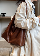 Women's Large Vegan Leather Tote – Work, Travel & Daily Use