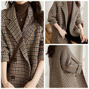 Women’s Checkered Jacket – Classic Checked Pattern Casual Coat