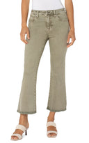 Women’s Cropped Flare Jeans – Stylish Frayed Hem Detail