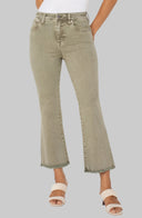 Women’s Cropped Flare Jeans – Stylish Frayed Hem Detail