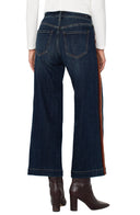 Stride Wide-Leg Trousers with Velvet Trim – Elegant Women’s Tailored Pants