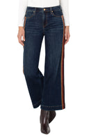 Stride Wide-Leg Trousers with Velvet Trim – Elegant Women’s Tailored Pants