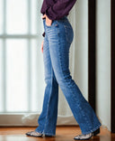 Women’s Flared Jeans – Stonewash Denim Classic