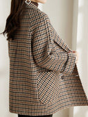 Women’s Checkered Jacket – Classic Checked Pattern Casual Coat