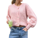 Button Up Knit Cardigan Lightweight Soft Sweater