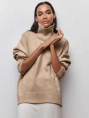 Oversized Turtleneck Sweater Loose Knit Warm Pullover