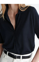 Slim Fit Polo Cardigan Knit Shirt