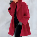 Women’s Long Winter Coat – Elegant Warm Jacket with Button Closure