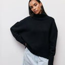 Oversized Turtleneck Sweater Loose Knit Warm Pullover