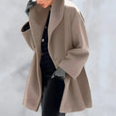 Women’s Long Winter Coat – Elegant Warm Jacket with Button Closure