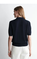 Slim Fit Polo Cardigan Knit Shirt