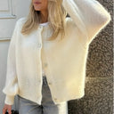 Womens Soft Knit Cardigan O Neck Long Sleeve Loose Sweater