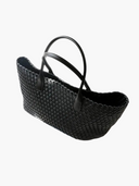 Women’s Tan Woven Leather Tote Bag – Stylish Handbag