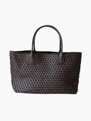 Women’s Tan Woven Leather Tote Bag – Stylish Handbag