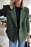 Women's Elegant Blazer with Knit Sleeves