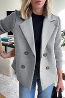 Women's Elegant Blazer with Knit Sleeves