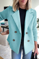Women's Elegant Blazer with Knit Sleeves
