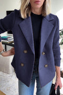 Women's Elegant Blazer with Knit Sleeves