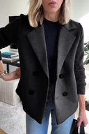 Women's Elegant Blazer with Knit Sleeves