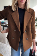 Women's Elegant Blazer with Knit Sleeves