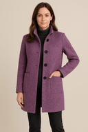 Women’s Wool Blend Coat – Elegant Stand Collar Design with Pockets