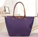 Elegance Urban Women’s Handbag – Spacious Nylon Bag with Leather Handles & Button Closure