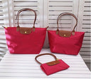 Elegance Urban Women’s Handbag – Spacious Nylon Bag with Leather Handles & Button Closure